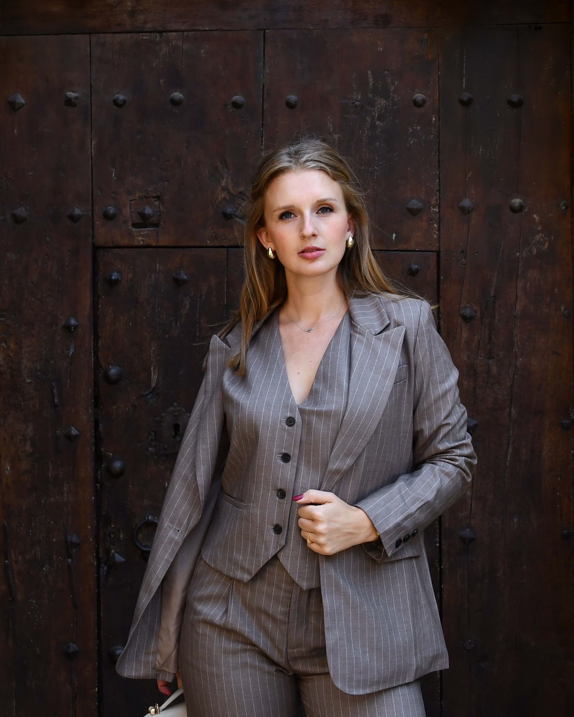 Straight-fit gestreepte blazer