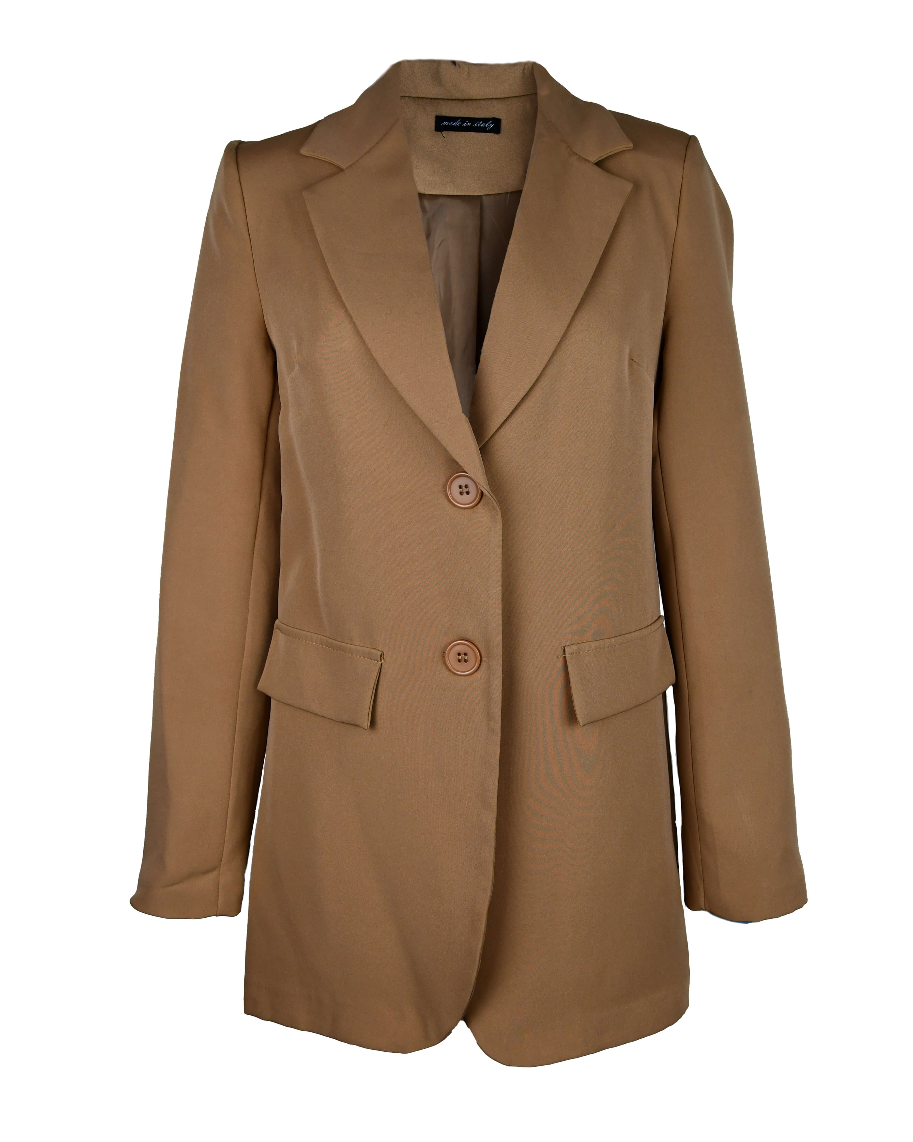 Straight-fit blazer camel