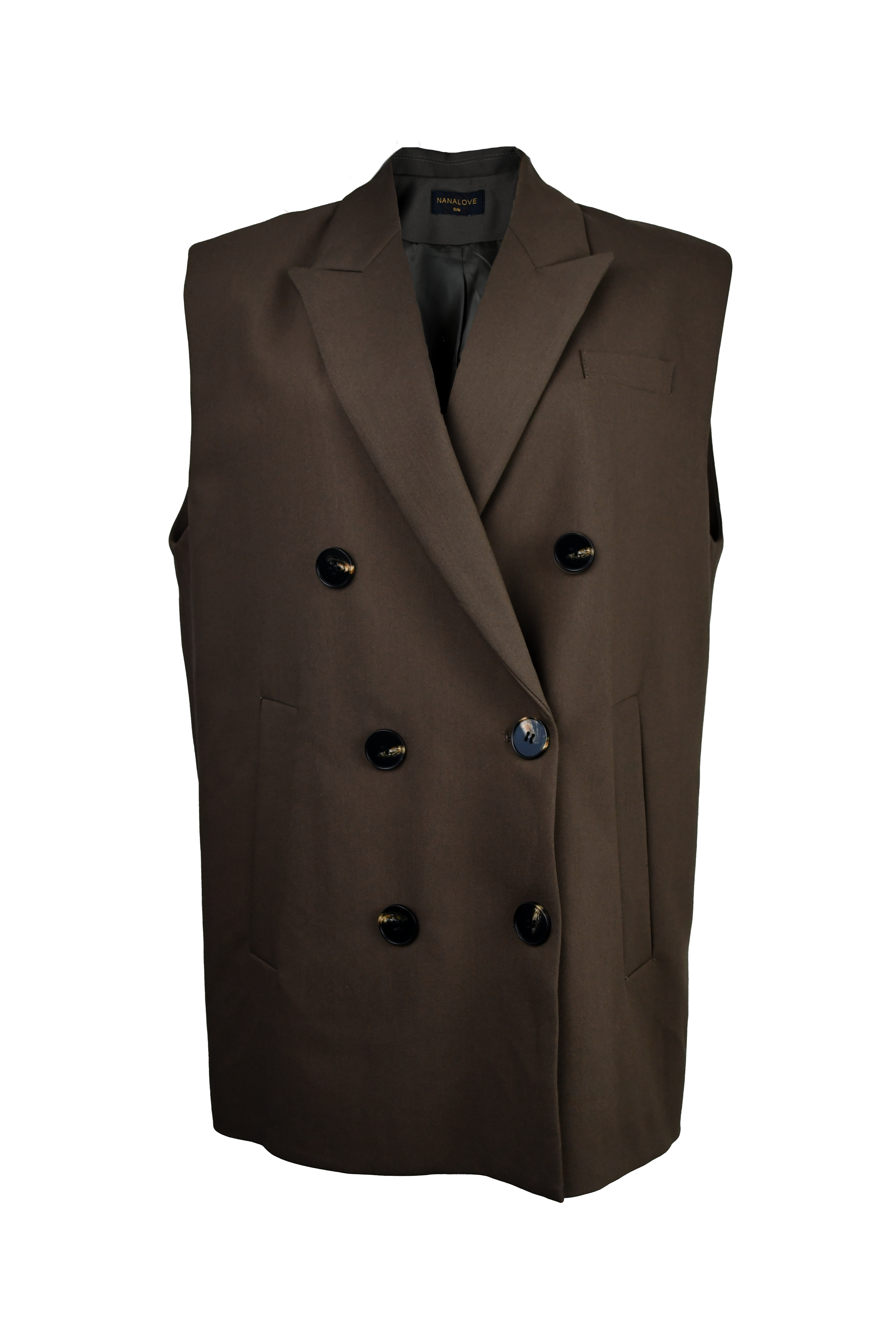 Straight-fit gilet bruin