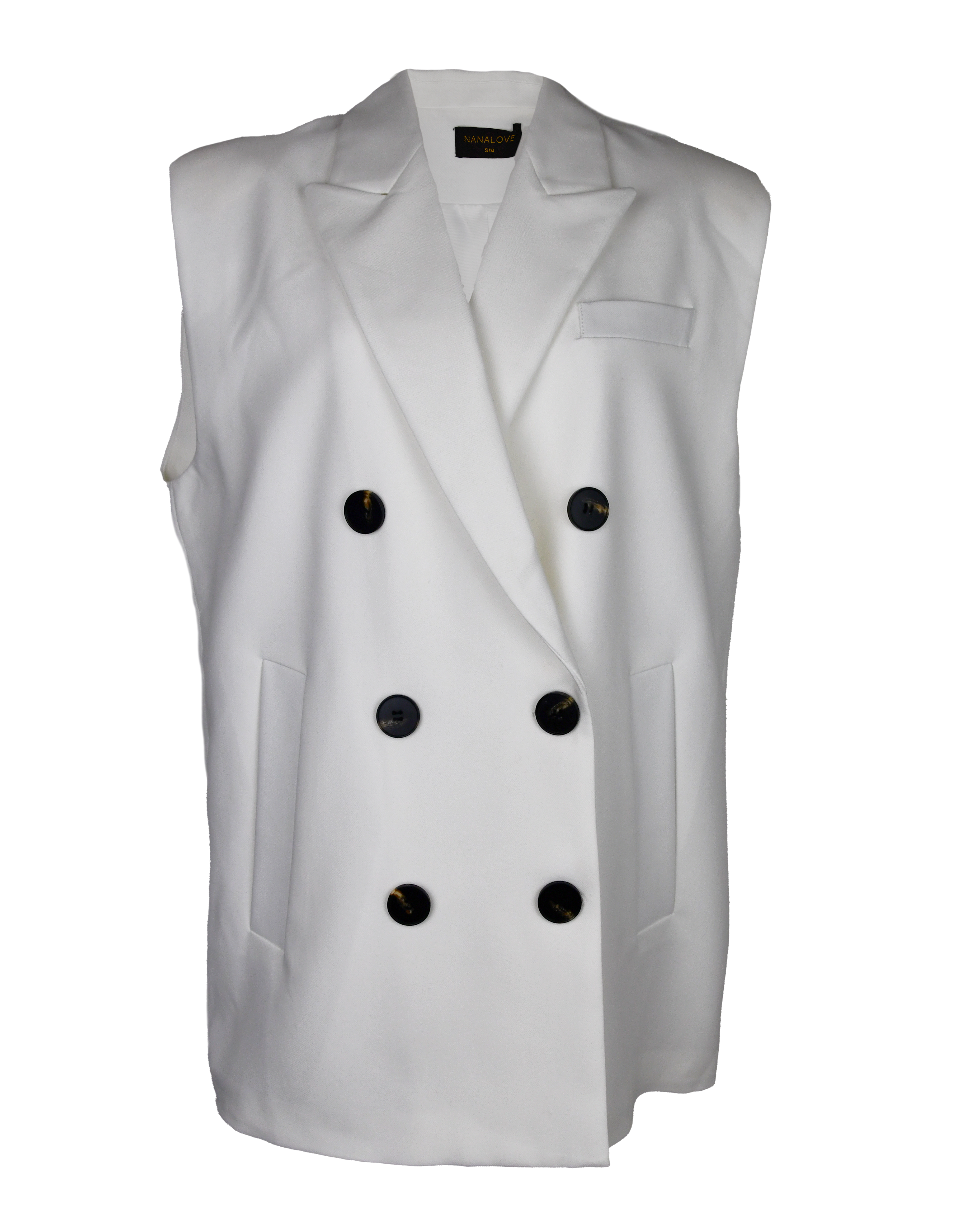 Straight-fit gilet wit