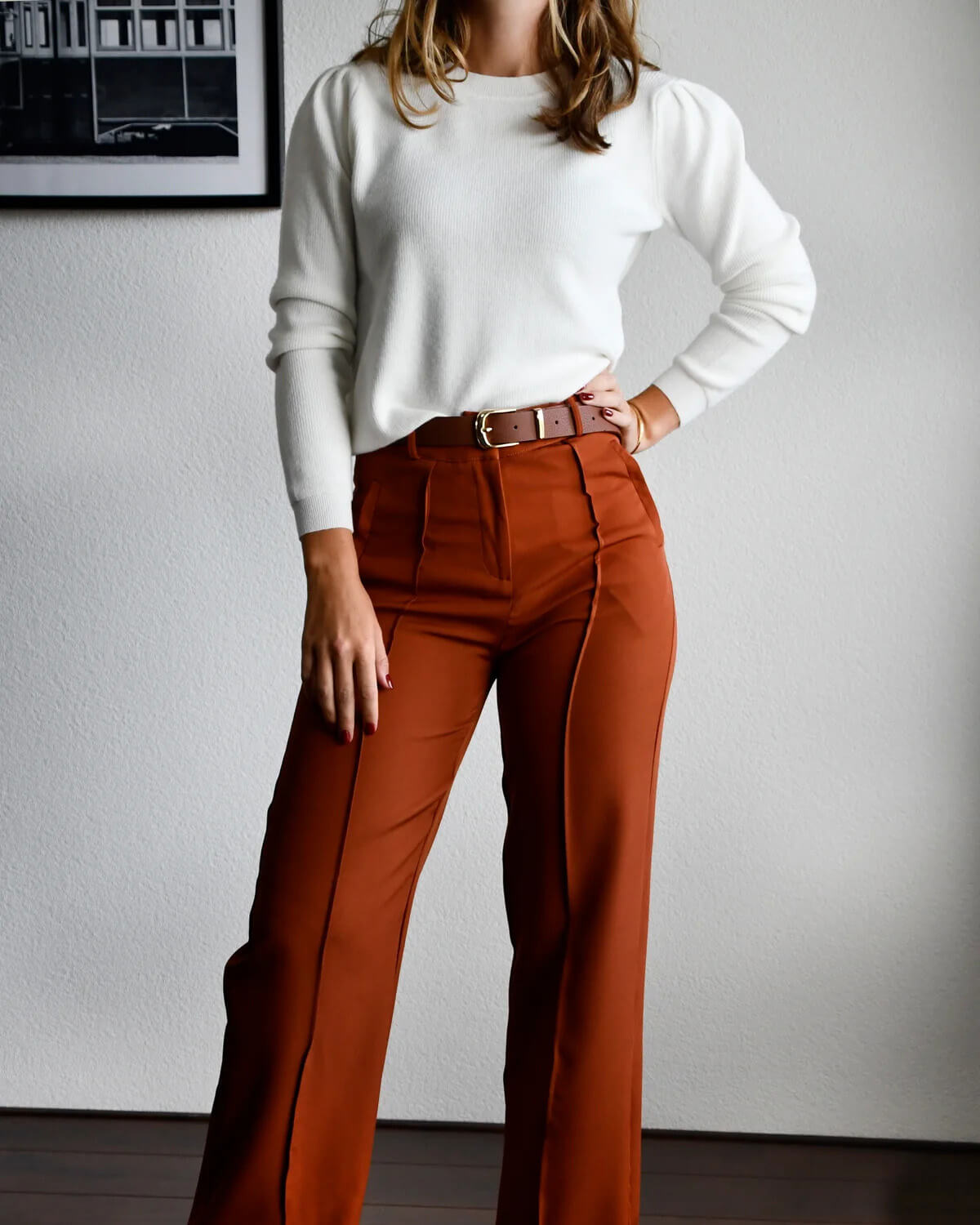Trui met puff sleeve lang