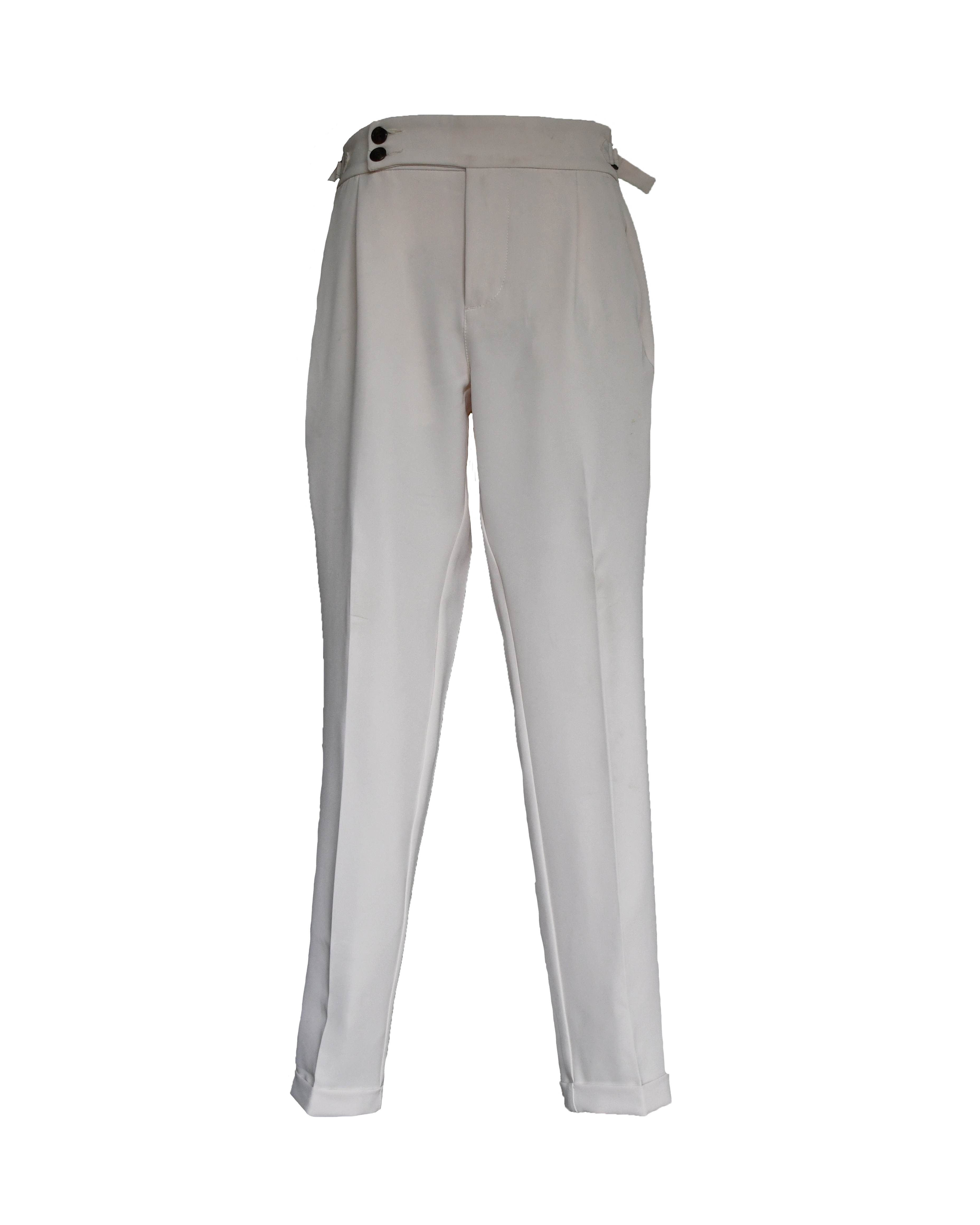 Pantalon met verstelbare riem wit